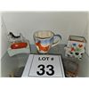 Image 1 : JAPANESE CERAMIC DOG ASHTRAY, MUG, AND PLANTER LOT OF 3
