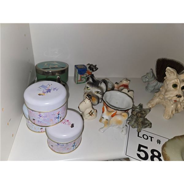 VINTAGE SCOTTISH TERRIER CERAMIC FIGURINES, PLANTERS & NOVELTIES