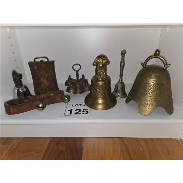 LARGE MIXED LOT OF ANTIQUE AND DECORATIVE BELLS