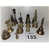 Image 1 : ASSORTED BRASS BELLS WITH FIGURAL AND ORNAMENTAL FINIALS