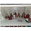 Image 1 : ETCHED AND CUT GLASS BELLS – CLEAR AND RUBY GLASS