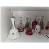 Image 2 : ETCHED AND CUT GLASS BELLS – CLEAR AND RUBY GLASS