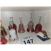 Image 3 : ETCHED AND CUT GLASS BELLS – CLEAR AND RUBY GLASS