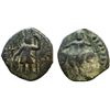 Image 1 : Kushanas, Vasudeva I (c. 195-230 AD), Copper Unit, 8.02g , obv. king nimbate standing left, holding 