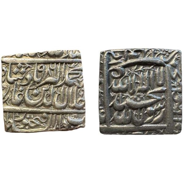 Akbar (1556-1605 AD), silver square rupee, Fatehpur mint, AH 996, KM 82.2, 11.400g . About very fine