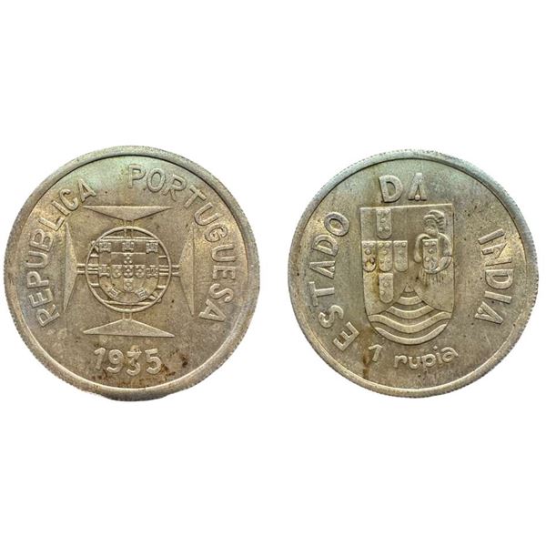 INDO - PORTUGUESE Silver Rupia, 1935 (KM 23).uncirculated