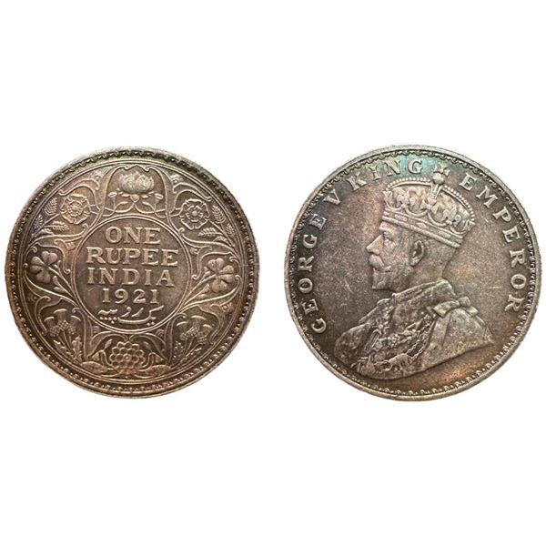 British  India George V, Silver Rupee, 1921, Bombay Mint (Prid 227) very fine +