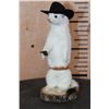 Image 1 : *New* Life-sized Little Cowboy Sheriff WEASEL or ERMINE on a Log Slice Base