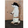 Image 2 : *New* Life-sized Little Cowboy Sheriff WEASEL or ERMINE on a Log Slice Base