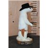 Image 4 : *New* Life-sized Little Cowboy Sheriff WEASEL or ERMINE on a Log Slice Base
