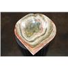 Image 1 : Big Heart Shaped Bowl Carved from a single piece of GREEN BANDED ONYX