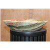Image 3 : Big Heart Shaped Bowl Carved from a single piece of GREEN BANDED ONYX