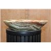 Image 4 : Big Heart Shaped Bowl Carved from a single piece of GREEN BANDED ONYX