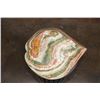 Image 5 : Big Heart Shaped Bowl Carved from a single piece of GREEN BANDED ONYX