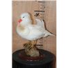 Image 1 : WHITE MANDARIN DUCK Mounted on a Natural Wood Log and Wood Plaque Base