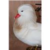 Image 3 : WHITE MANDARIN DUCK Mounted on a Natural Wood Log and Wood Plaque Base