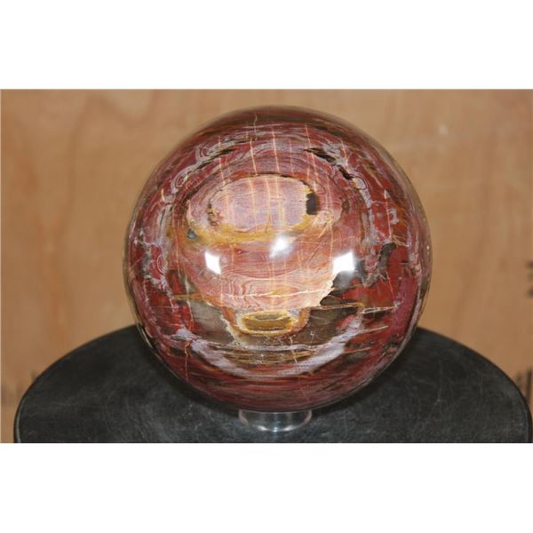 XL Formed and Polished Arizona Rainbow PETRIFIED WOOD Sphere, Weight: 18 lbs