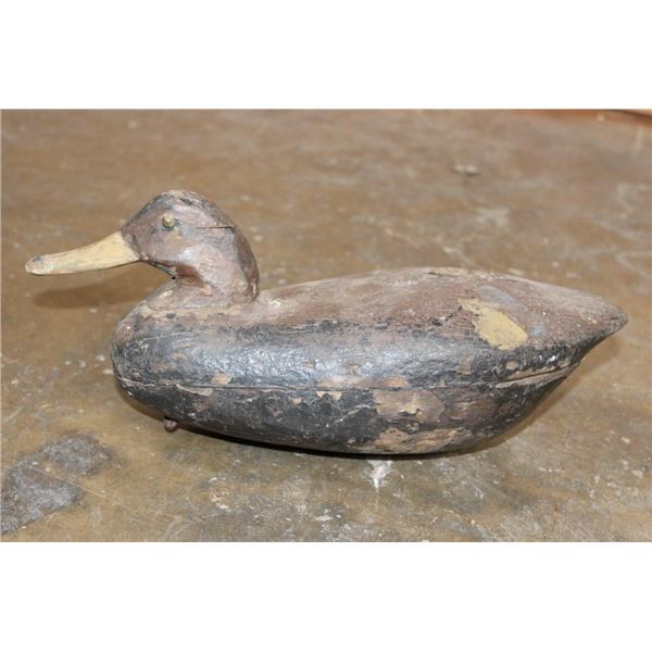 Antique Wooden DUCK DECOY with a Brass Tack Eye and Iron Nails
