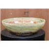 Image 4 : Big BOWL Carved from a Single Piece of GREEN BANDED ONYX