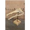 Image 5 : Fossilized CROCODILIAN Skull on a Custom Metal and Wood Stand