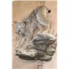 Image 1 : Life-sized ALASKAN LYNX or CANADIAN LYNX on a Rocky Wall Hanging Base