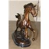 Image 4 : Big Bucking BRONCO Bronze Sculpture on a Marble Base, Weight: 31 lbs