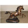 Image 5 : Big Bucking BRONCO Bronze Sculpture on a Marble Base, Weight: 31 lbs