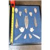 Image 3 : (27) Native American ARROWHEADS or Spear Points in a Display Case