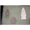 Image 4 : (27) Native American ARROWHEADS or Spear Points in a Display Case