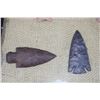 Image 6 : (27) Native American ARROWHEADS or Spear Points in a Display Case