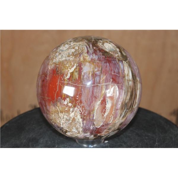 Big Arizona Rainbow PETRIFIED WOOD Sphere, Weight: 12 lbs