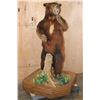 Image 1 : XXL Life-sized Standing Cinnamon Phase BLACK BEAR on a Wood Base