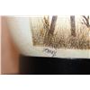 Image 3 : Scrimshawed OSTRICH EGG  by African artist "J. Nkosi" displayed on a Metal Stand