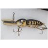 Image 4 : (3) Antique Wood FISHING LURES with (6) Old FISHING LURES in a Display Case