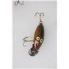 Image 6 : (3) Antique Wood FISHING LURES with (6) Old FISHING LURES in a Display Case