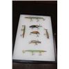 Image 1 : (7) Wood FISHING LURES from the 1920s-1950s in a Display Case
