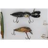 Image 4 : (7) Wood FISHING LURES from the 1920s-1950s in a Display Case