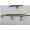 Image 7 : (7) Wood FISHING LURES from the 1920s-1950s in a Display Case