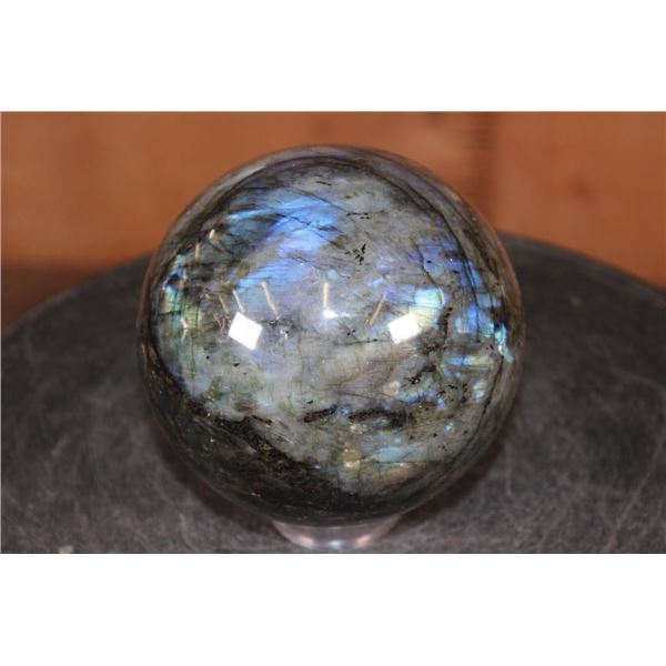 Big Polished LABRADORITE Mineral Sphere, Weight: 5 lbs