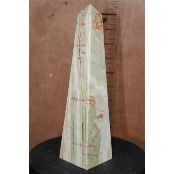 XL Polished GREEN BANDED ONYX Obelisk