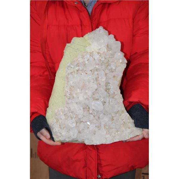 XL Natural Arkansas CLEAR QUARTZ Cluster on GREEN CHLORITE Specimen, Weight: 20 lbs