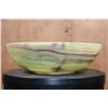 Image 4 : Big BOWL Carved from a Single Piece of GREEN BANDED ONYX
