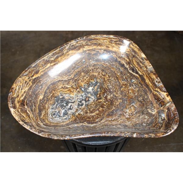 XL Polished STROMATOLITE Decorative Bowl, Weight: 8 lbs