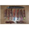 Image 3 : (10) Fixed Blade Damascus Steel KNIVES including (1) Big Filet KNIFE