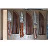 Image 5 : (10) Fixed Blade Damascus Steel KNIVES including (1) Big Filet KNIFE