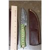 Image 7 : (10) Fixed Blade Damascus Steel KNIVES including (1) Big Filet KNIFE