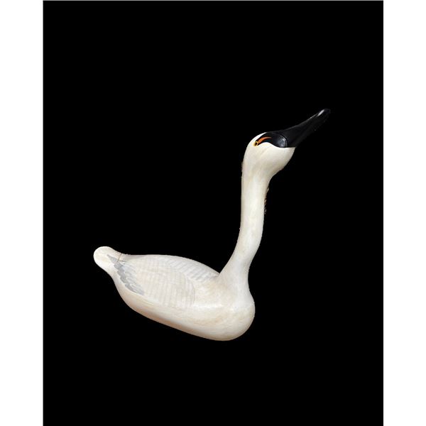 Hand-carved Swan Decoy by Joey Jobes