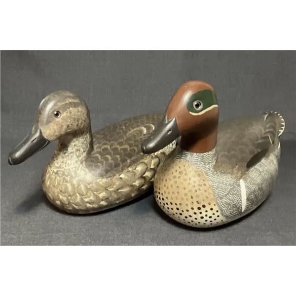 Green-Winged Teal Decoy Pair by William “Bill Neal. Donated by Copley Art