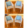 Image 1 : Qty 4 Kettal Outdoor Powder-Coated Aluminum Mesh Chairs 23"x23"x32"H w/ Seat & Blue Back Cushions