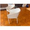Image 3 : Qty 6 Kettal Outdoor Powder-Coated Aluminum Mesh Chairs 23"x23"x32"H w/ Seat & Blue Back Cushions